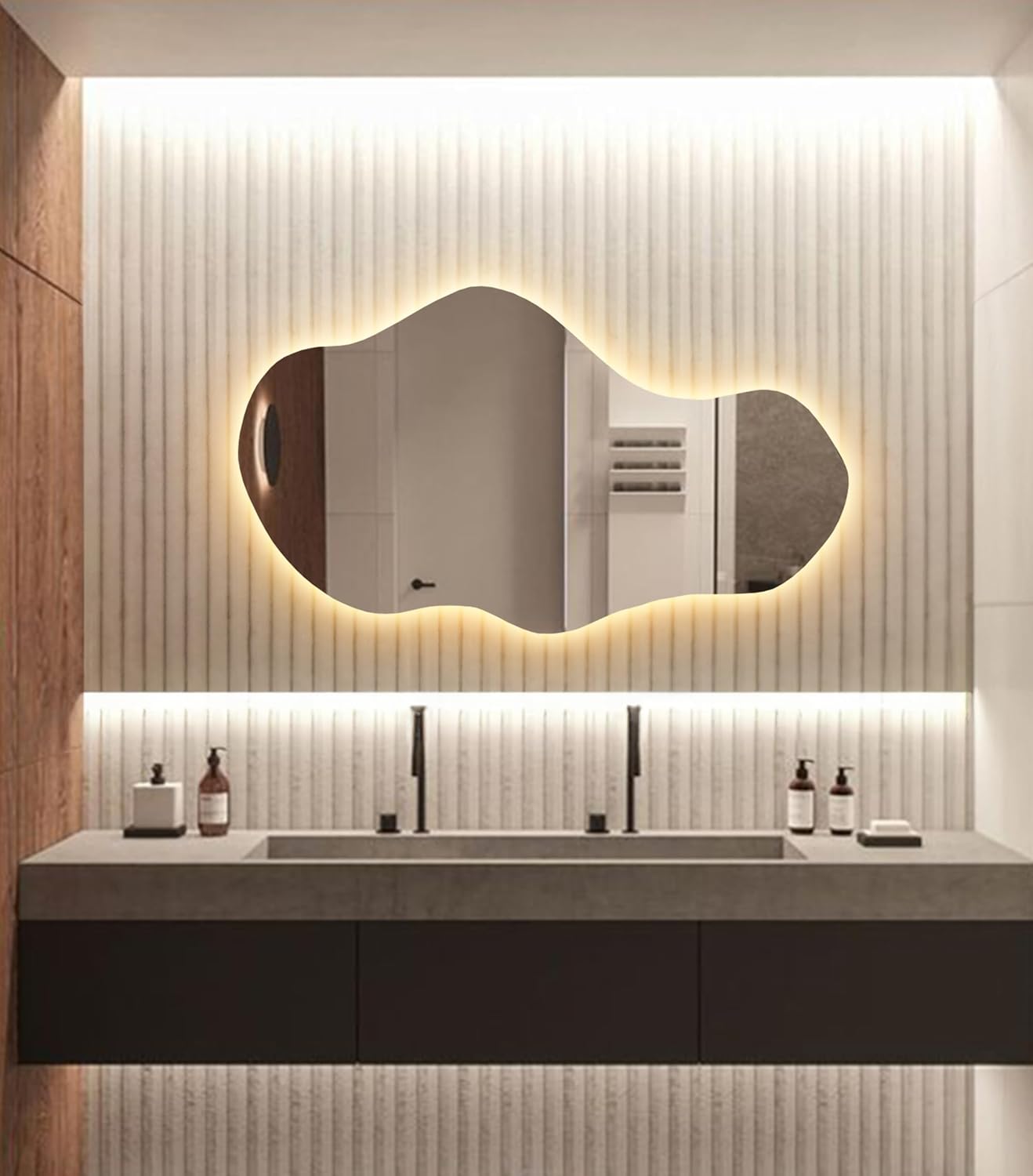 Sym Irregular Led Lighted Mirror for Bathroom
