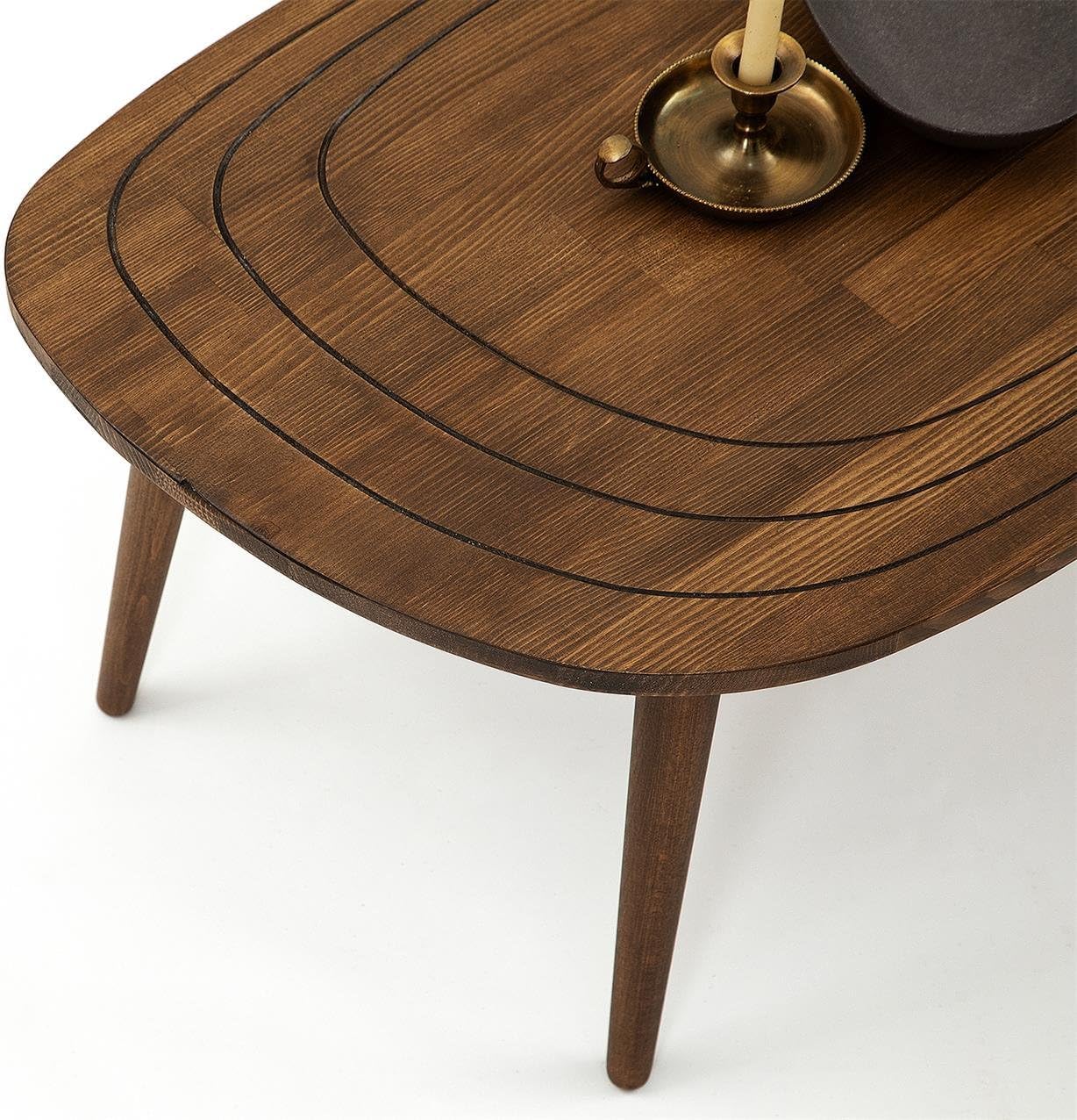 Solid Wood Oval Coffee Table