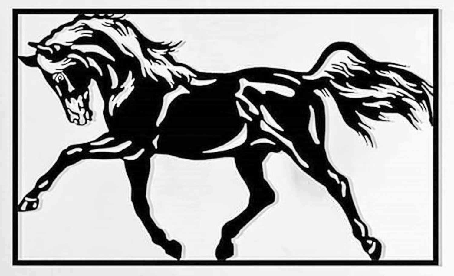 NORTH KAISER Horse Metal Wall Art | Black Large Wall Decor | Animal Wall Sculpture Decoration for Farmhouse Outdoor Rustic Bedroom (59'' x 35.4'' / 150 x 90 cm)