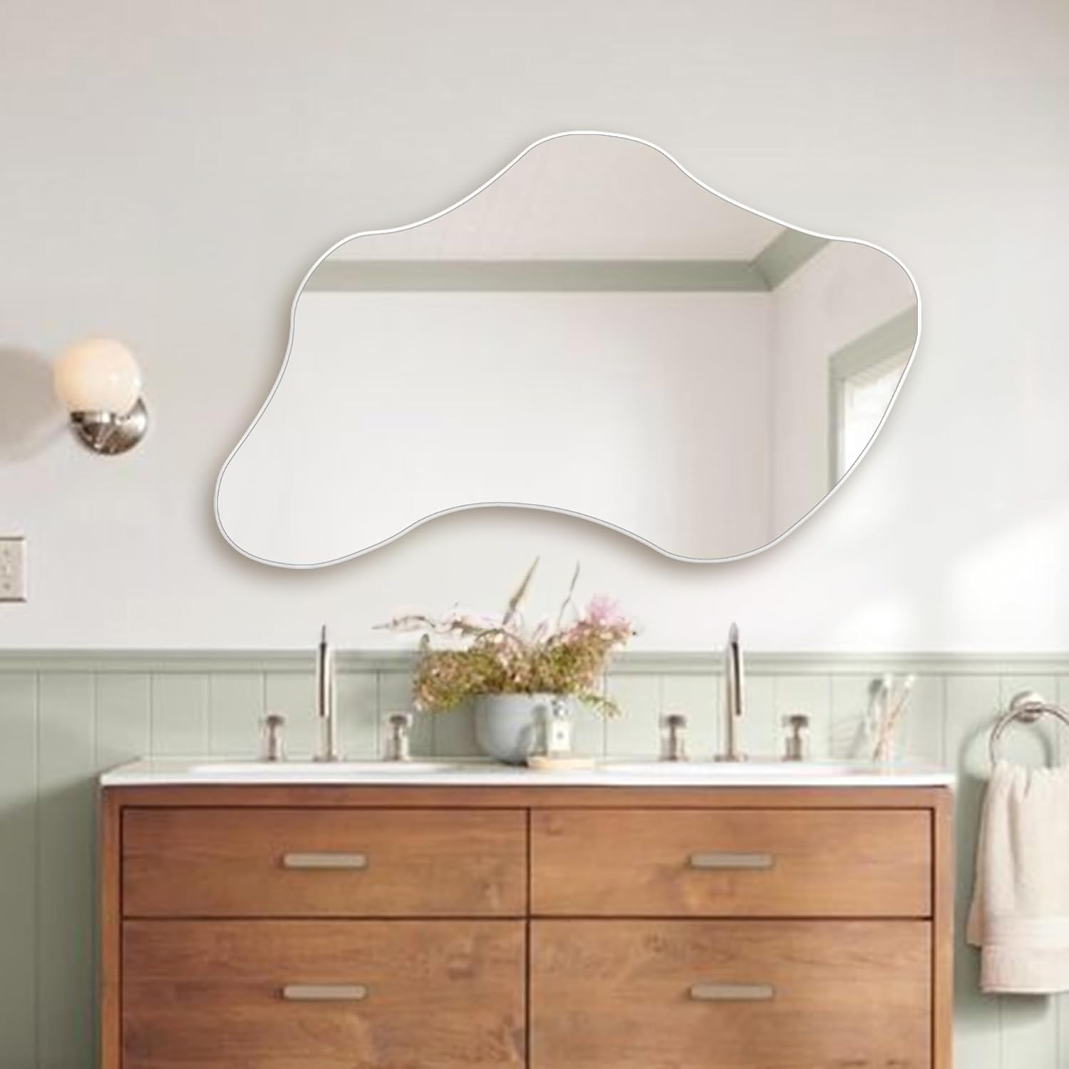 Iris Irregular Wood Framed Wall Mirror