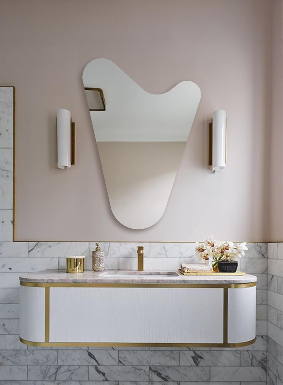 Asymmetrical Frameless Mirror Home Decor
