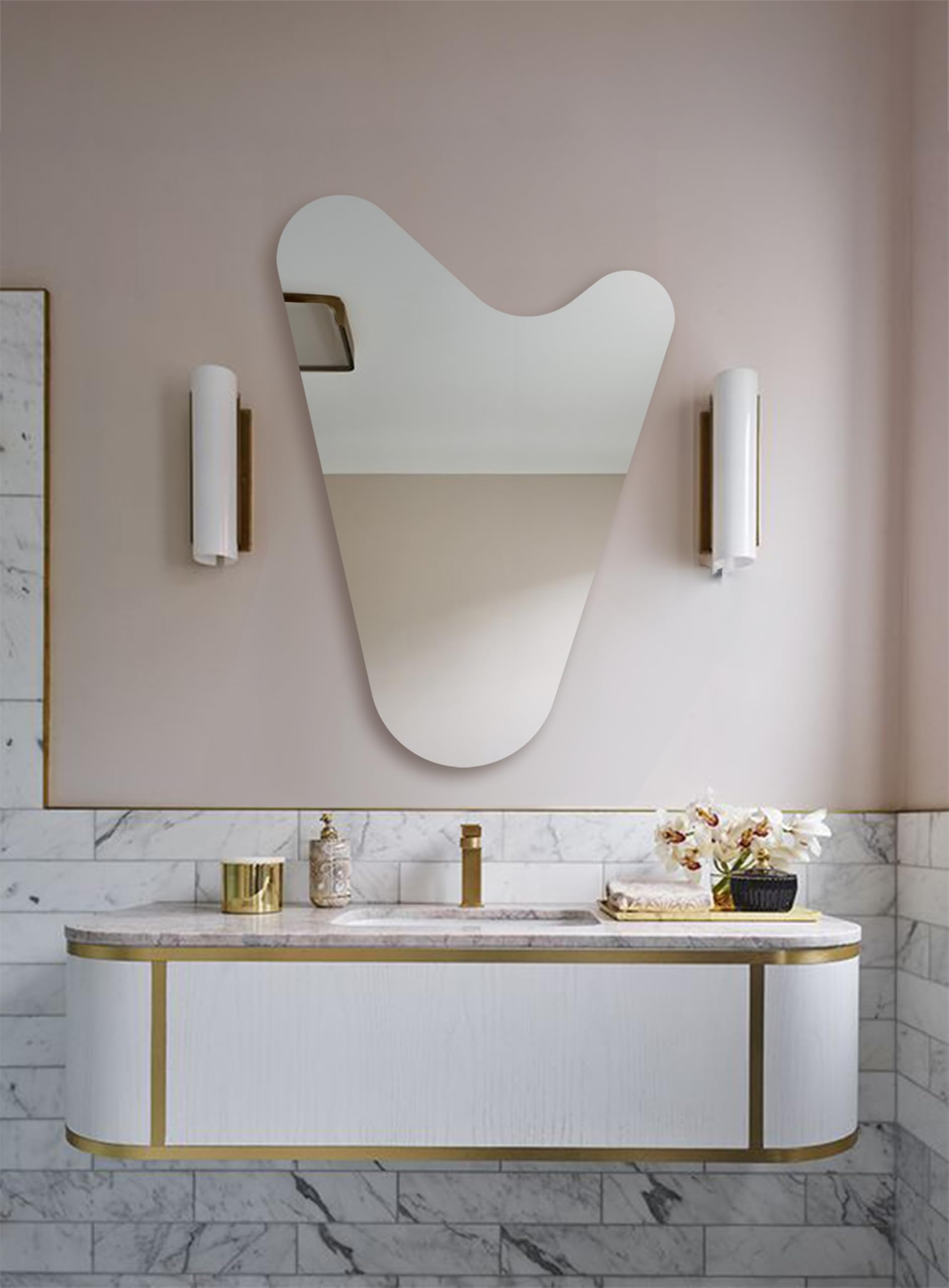 Asymmetrical Frameless Mirror Home Decor