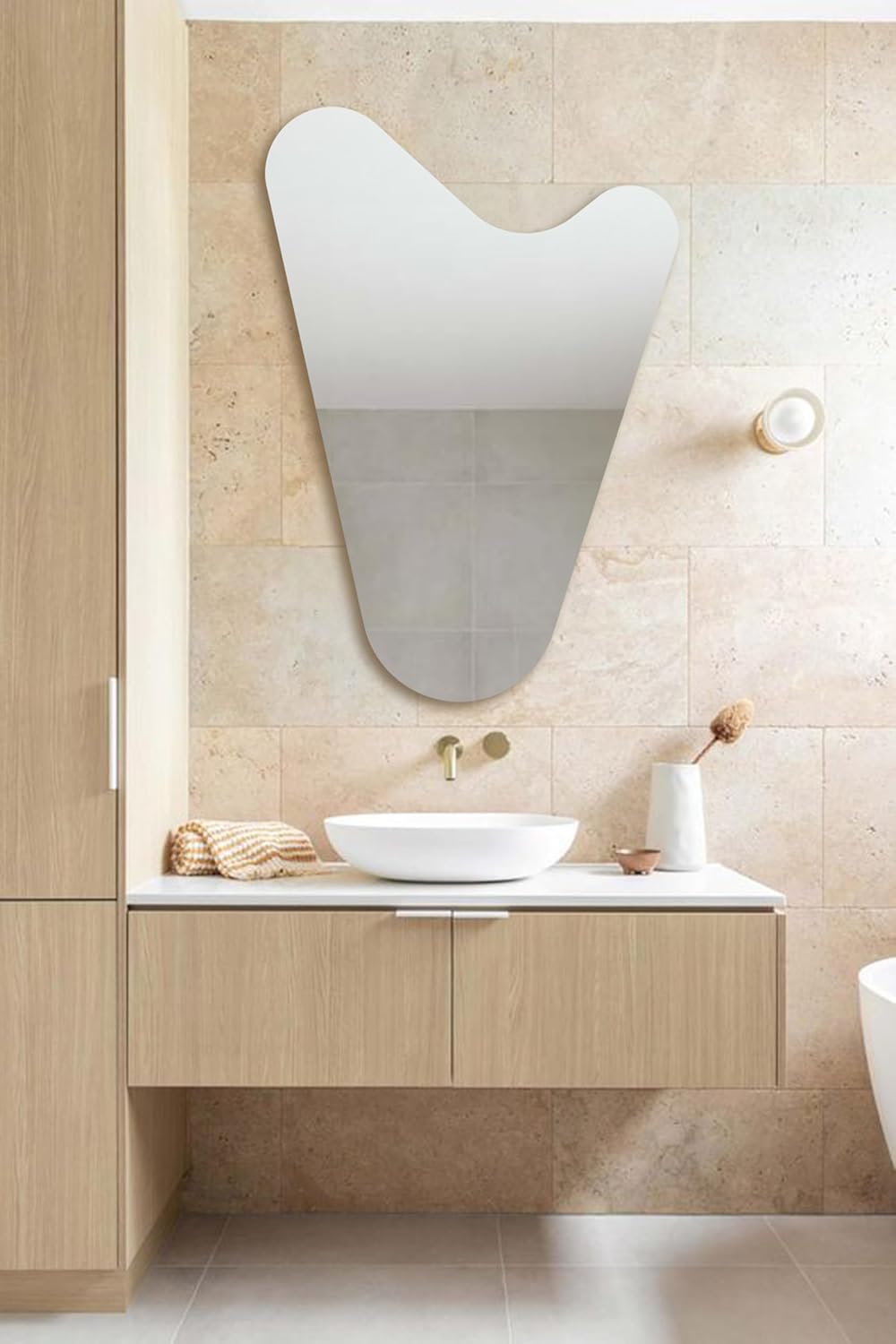 Asymmetrical Frameless Mirror Home Decor