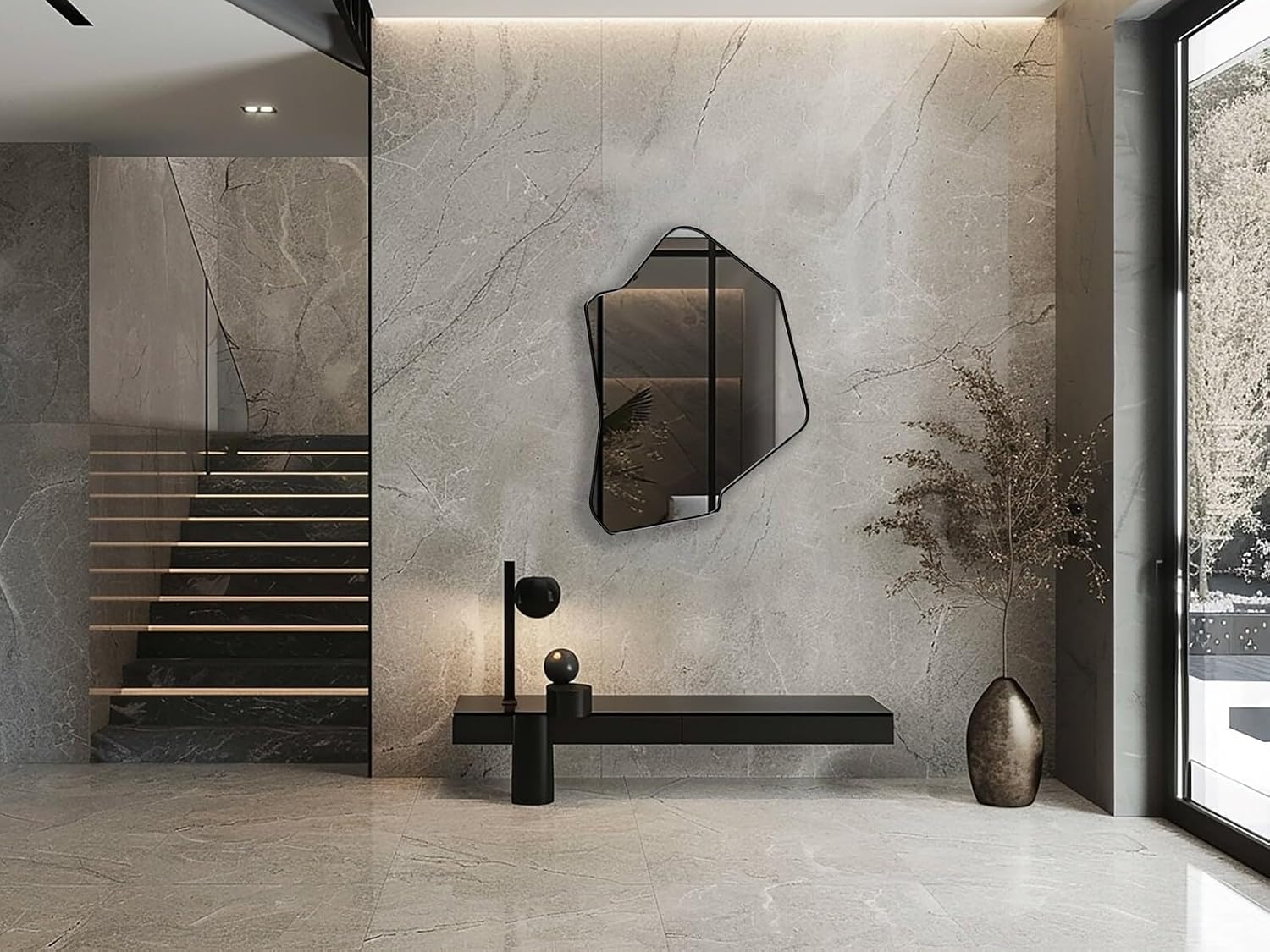 Istanbul Asymmetrical Wall Mounted Bathroom Mirror