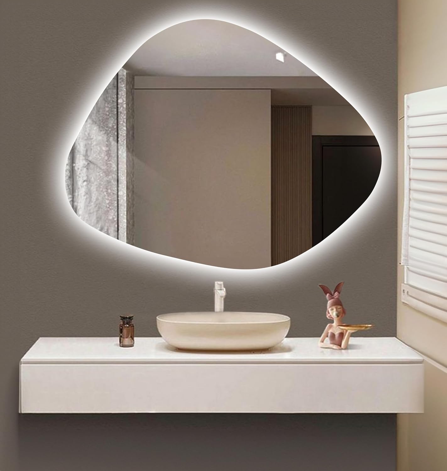 Asymmetrical LED Bathroom Mirror with Lights