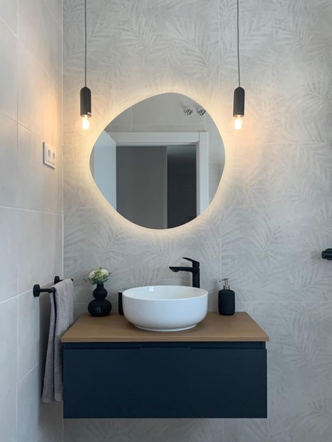 Asymmetrical Washbasin LED Mirror