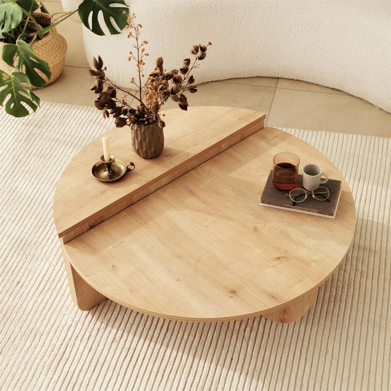 Modern Wooden Round Coffee Table