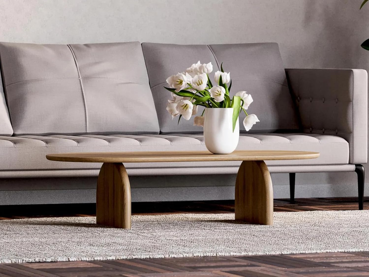 Oak Wood Modern Coffee Table
