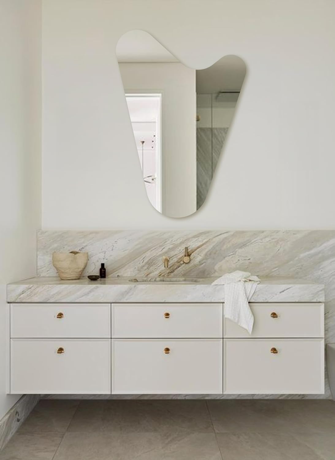 Asymmetrical Frameless Mirror Home Decor