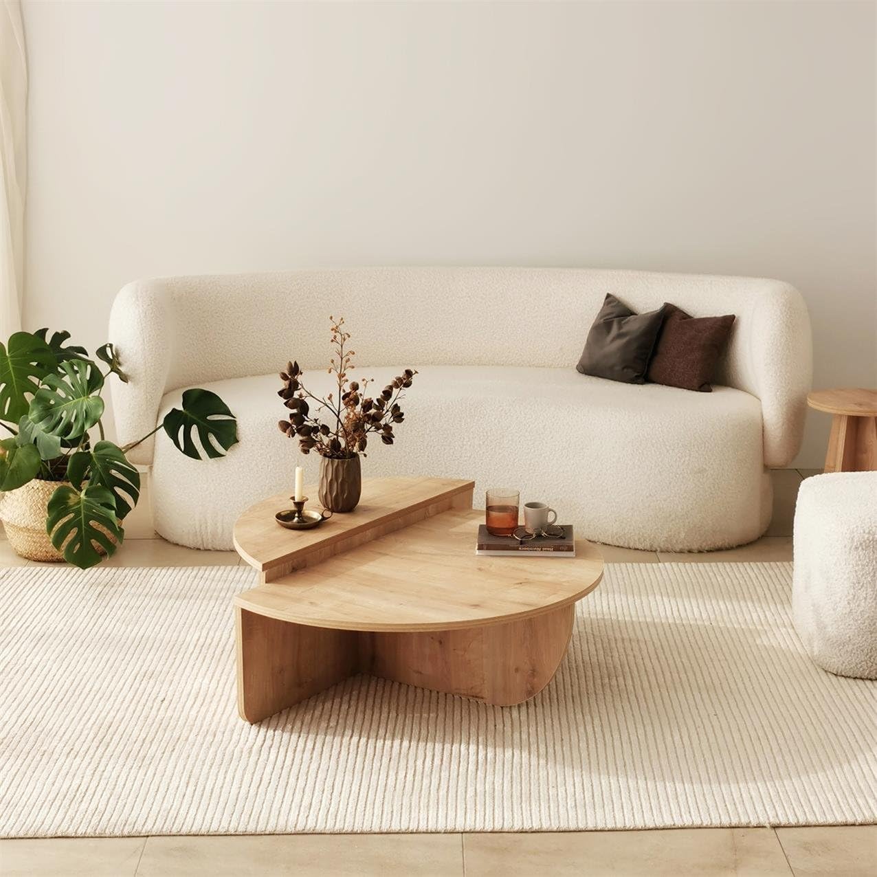 Modern Wooden Round Coffee Table