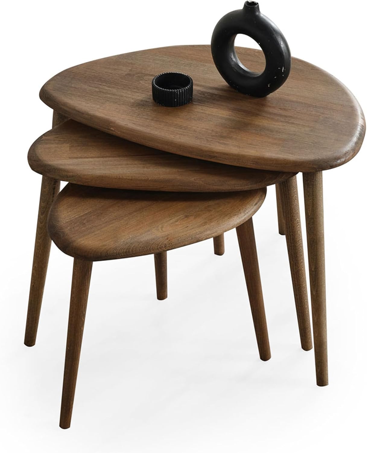 Solid Wood Nesting Coffee Table Set of 3