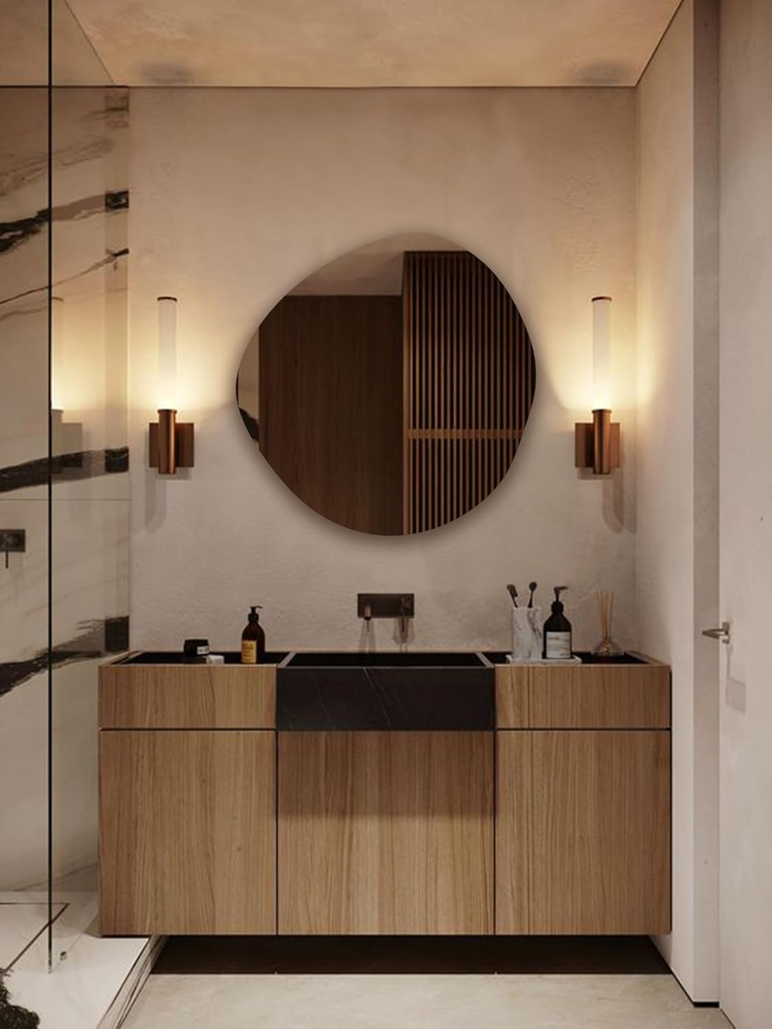 Round Asymmetrical Led Mirror