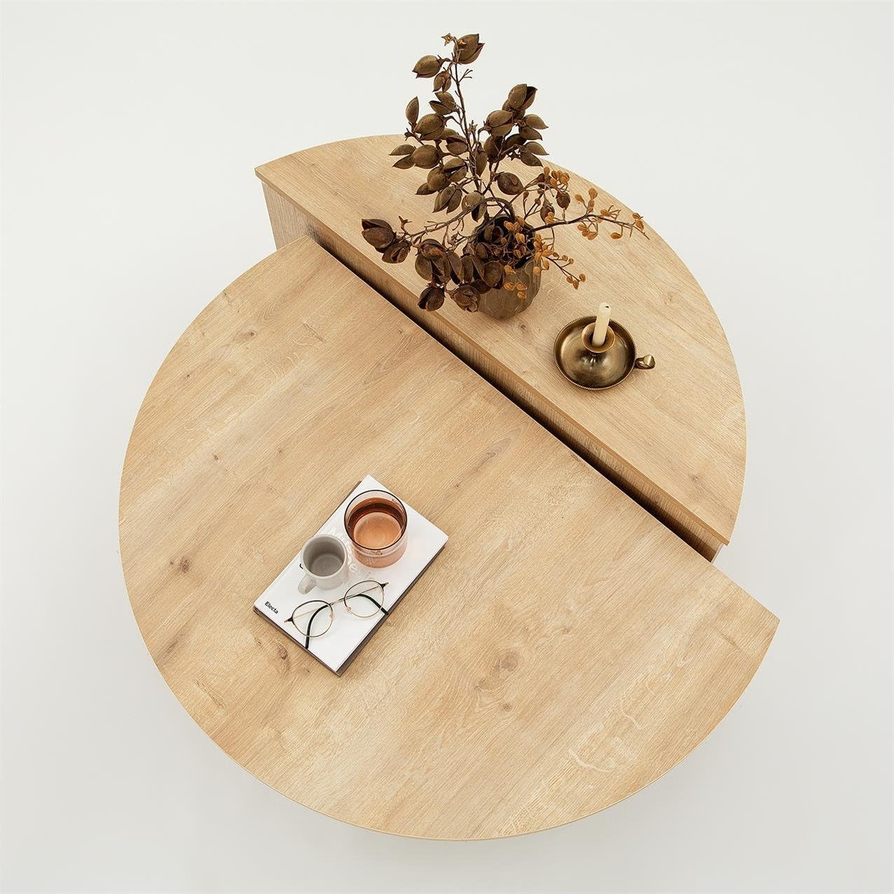 Modern Wooden Round Coffee Table