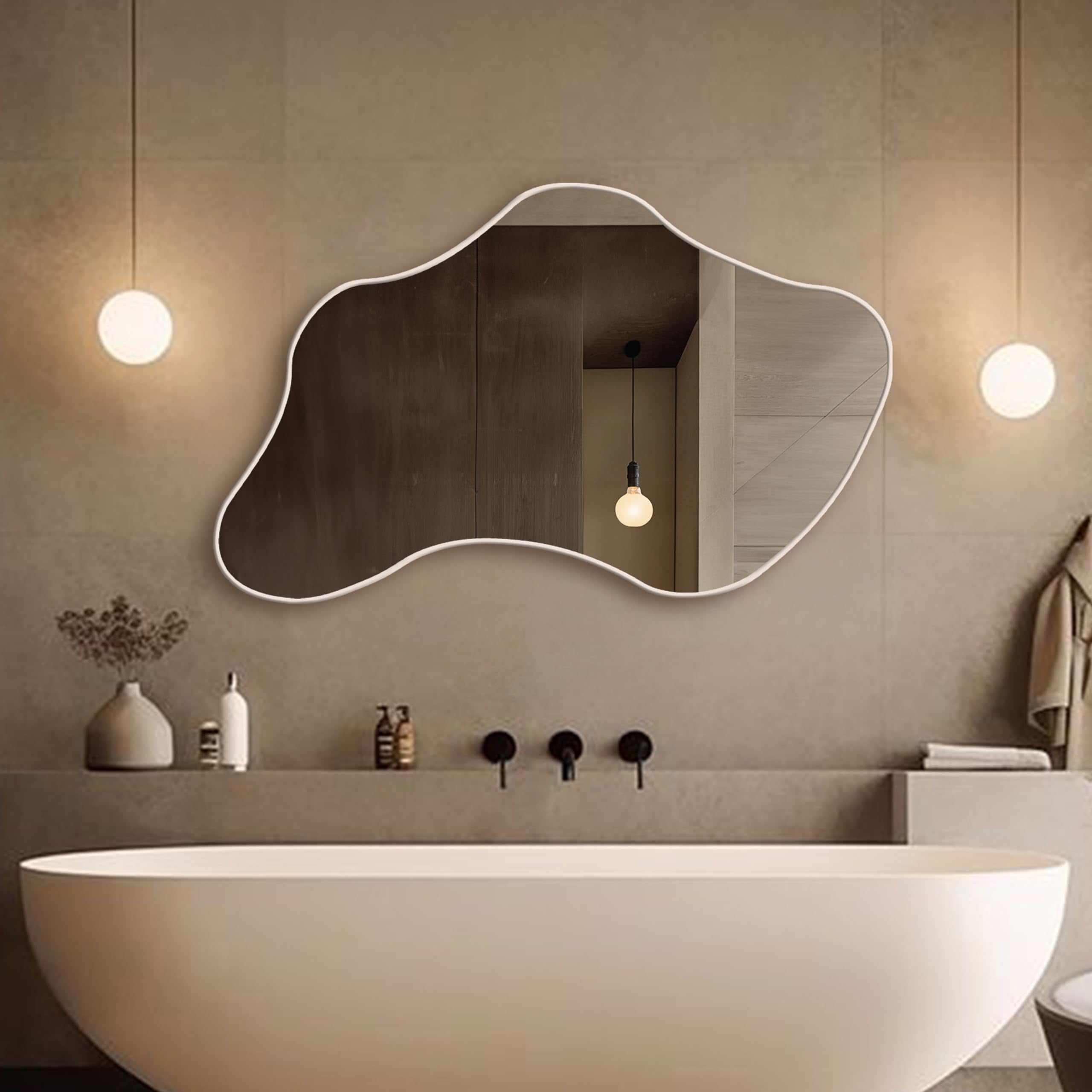 Iris Irregular Wood Framed Wall Mirror