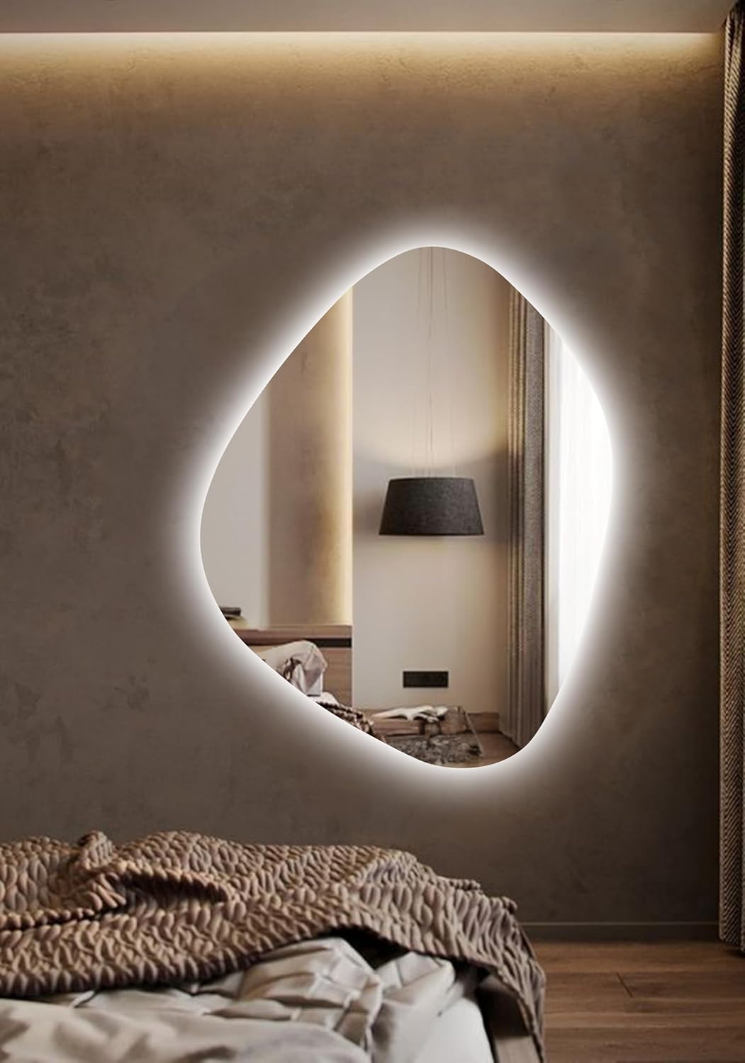 Asymmetrical LED Bathroom Mirror with Lights
