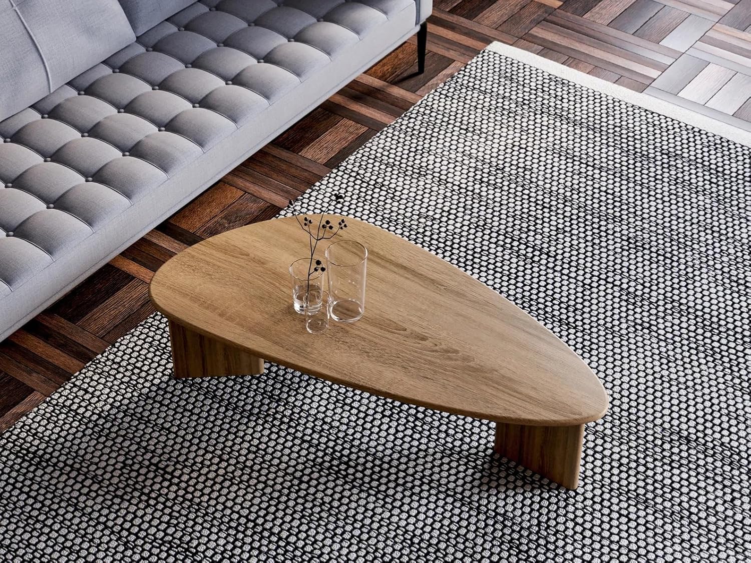 Solid OAK Asymmetrical Coffee Table