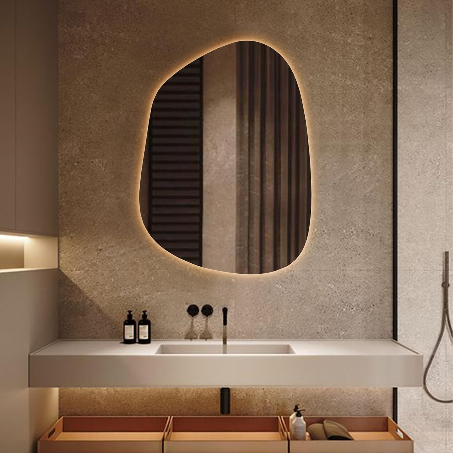 Irregular LED Bathroom Vanity Mirror with Lights
