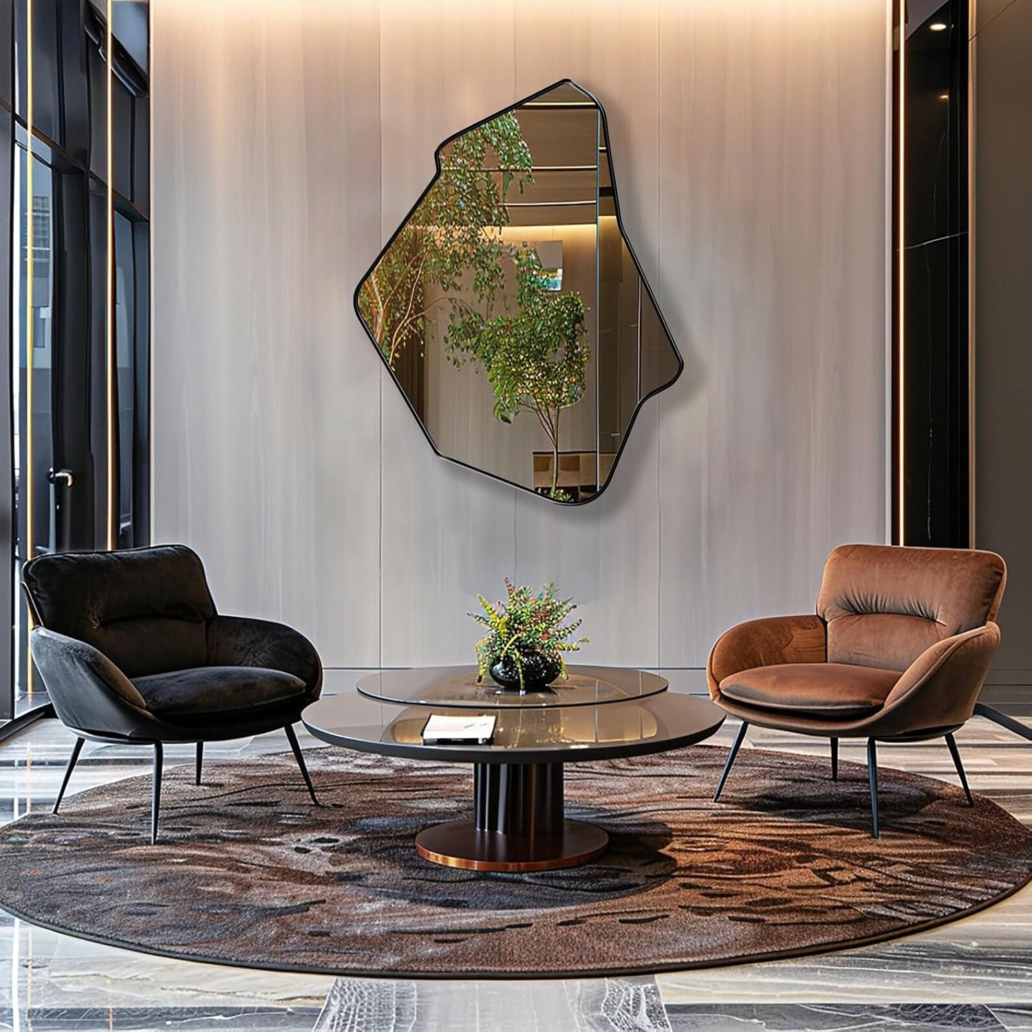 Istanbul Asymmetrical Wall Mounted Bathroom Mirror