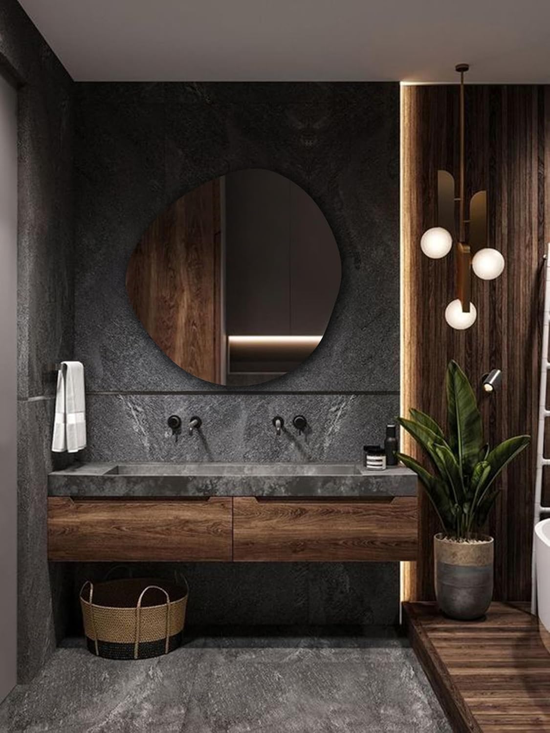 Round Asymmetrical Led Mirror
