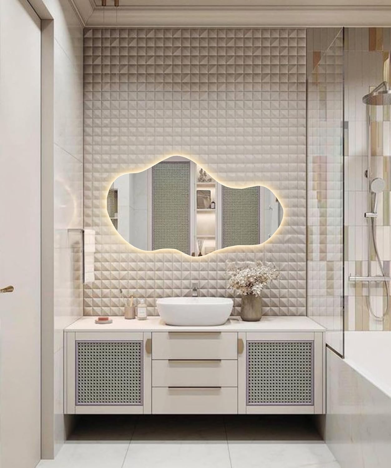 Sym Irregular Led Lighted Mirror for Bathroom