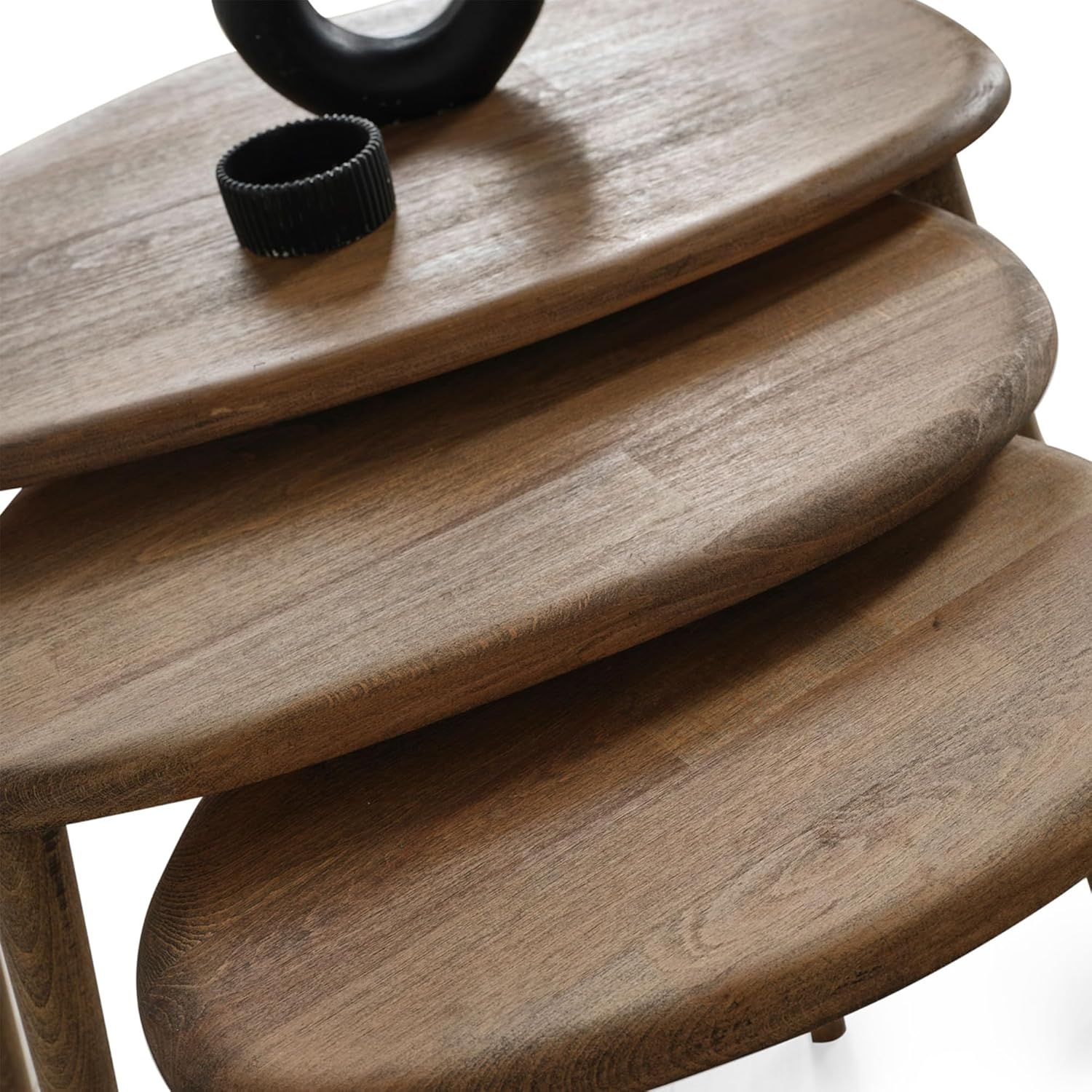 Solid Wood Nesting Coffee Table Set of 3