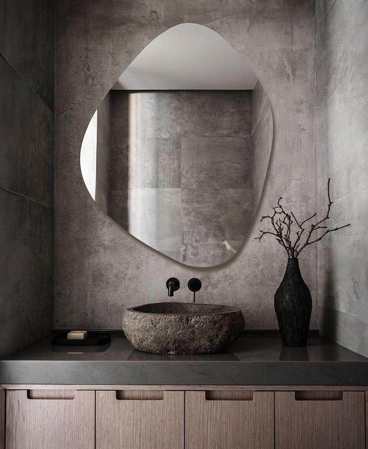 Asymmetrical LED Bathroom Mirror with Lights