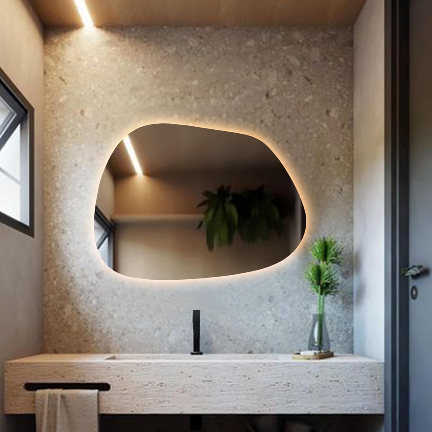 Irregular LED Bathroom Vanity Mirror with Lights
