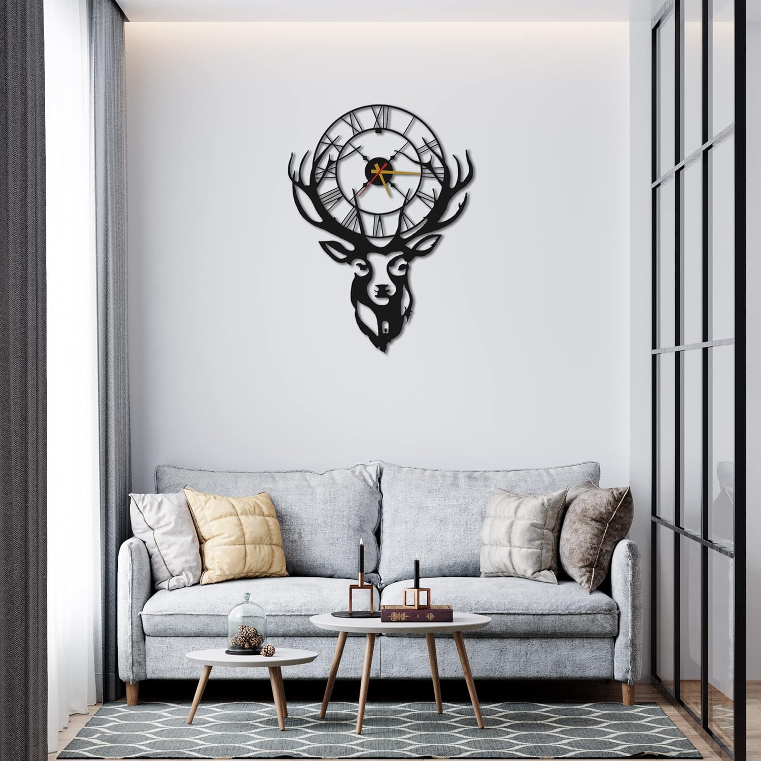 Deer Metal Wall Clock