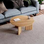 Modern Coffee Table | Oak Wood Round Home Decor for Living Room, Bedroom & Office | Rustic, Farmhouse & Mid-Century Furniture (Espresso, 24'' x 24'' in)