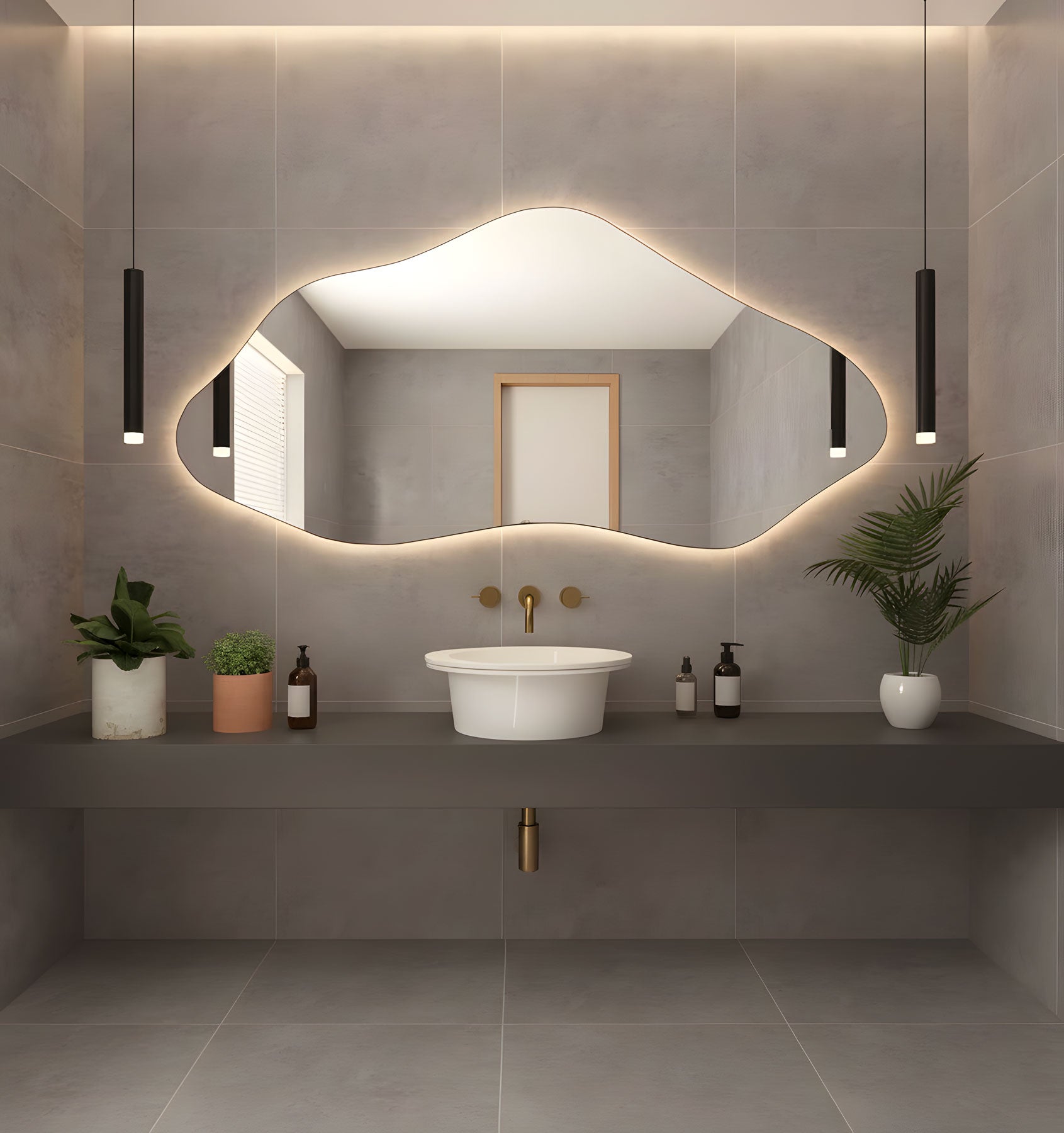 Belgrad Asymmetrical Bathroom LED Mirror