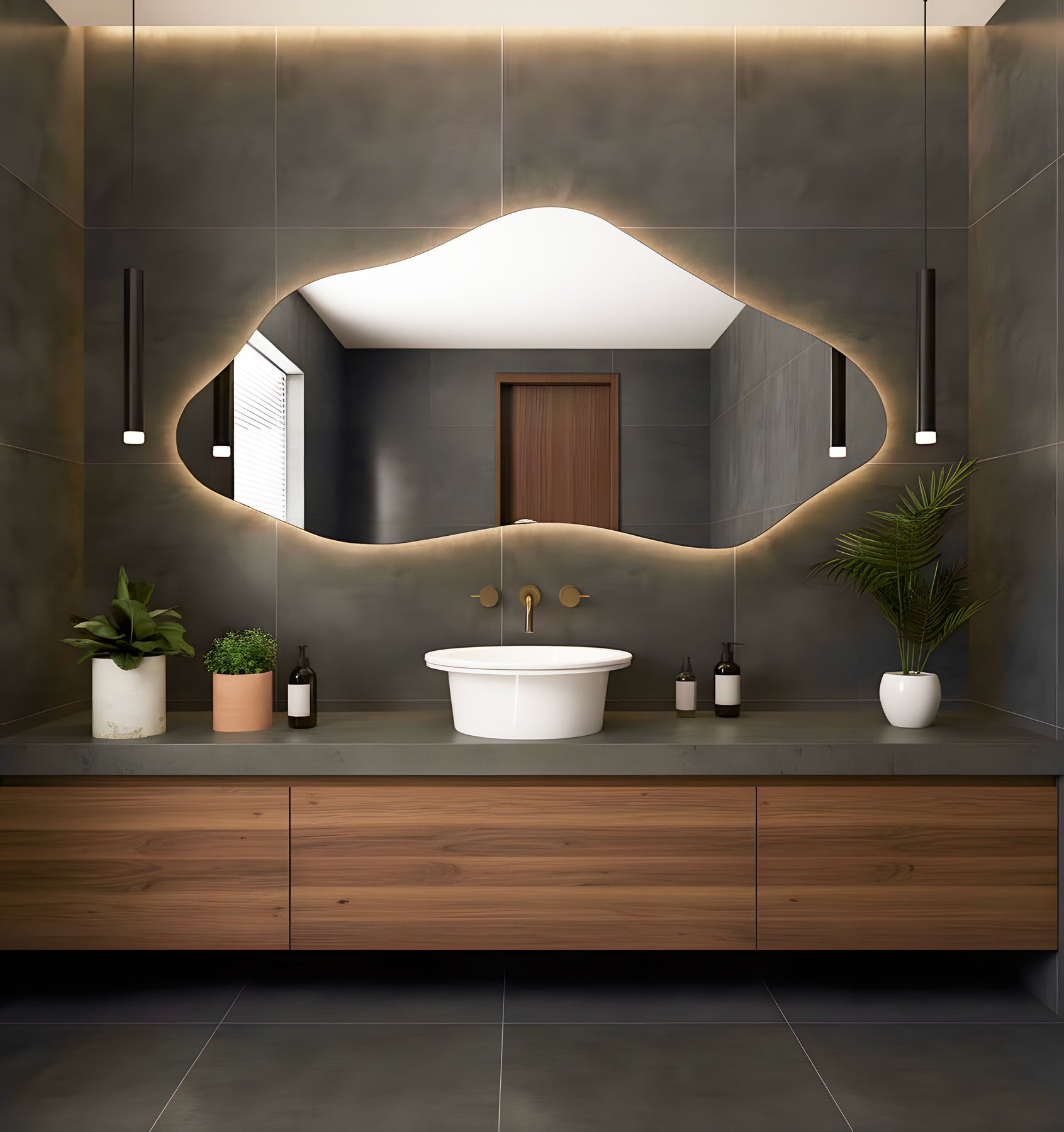 Belgrad Asymmetrical Bathroom LED Mirror