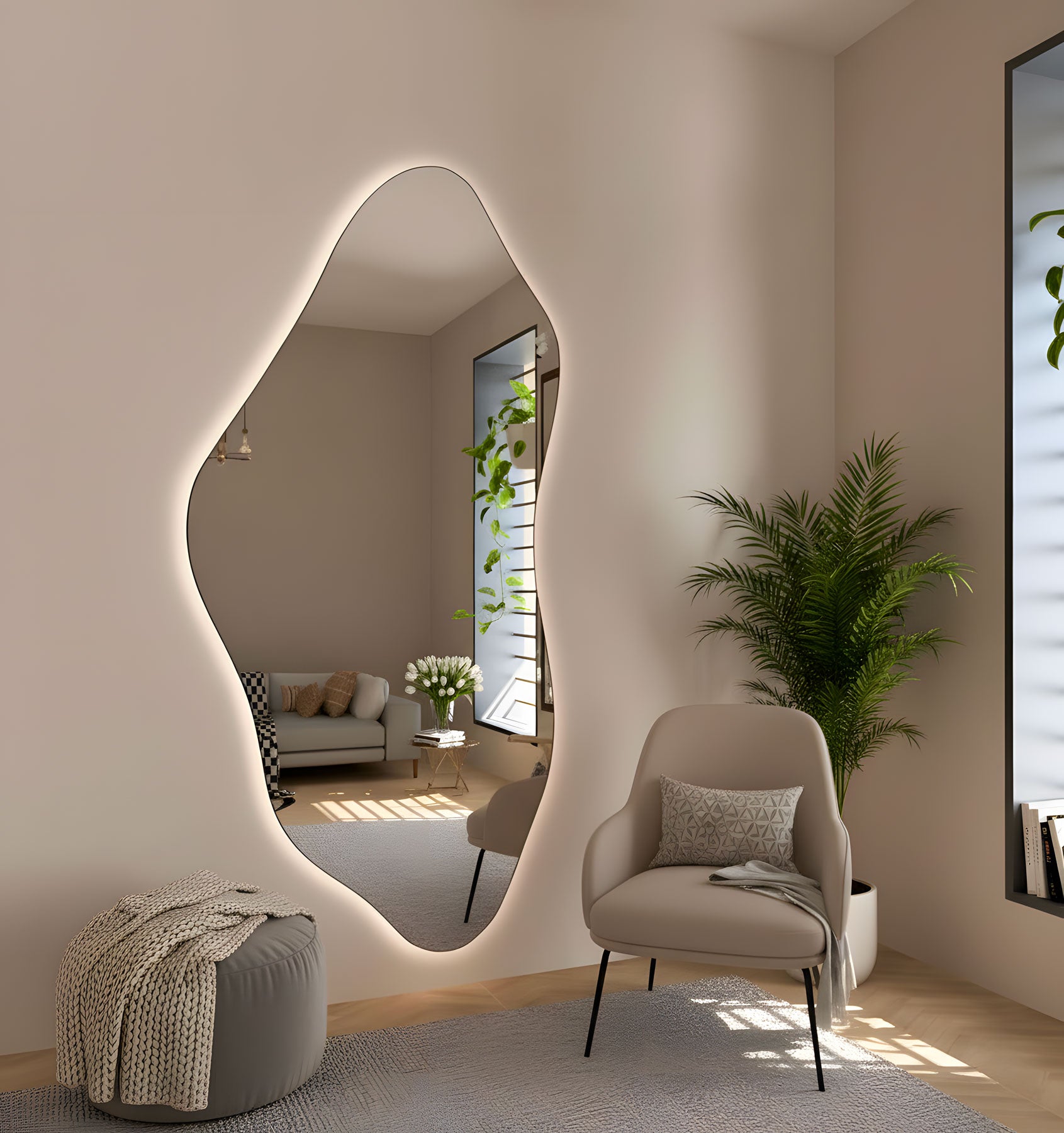 Belgrad Asymmetrical Bathroom LED Mirror