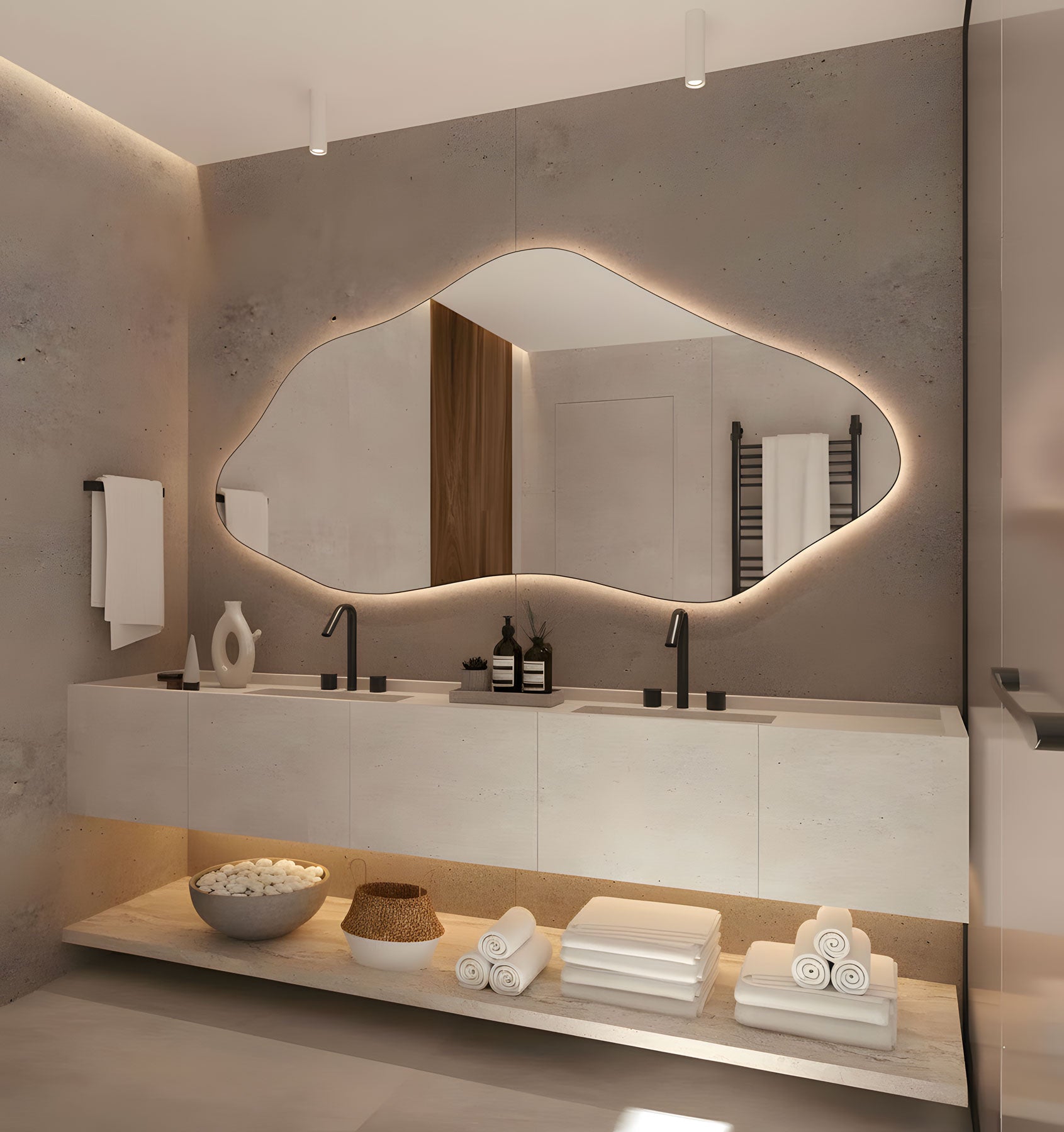 Belgrad Asymmetrical Bathroom LED Mirror