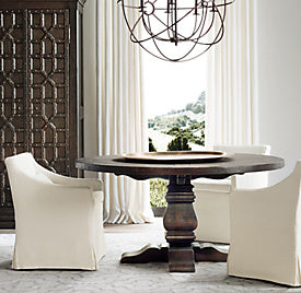 Haven Trestle Round Dining Table – room view