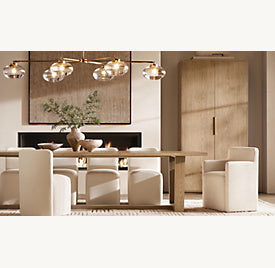 Montera Coast Trestle Rectangular Dining Table — Room setting