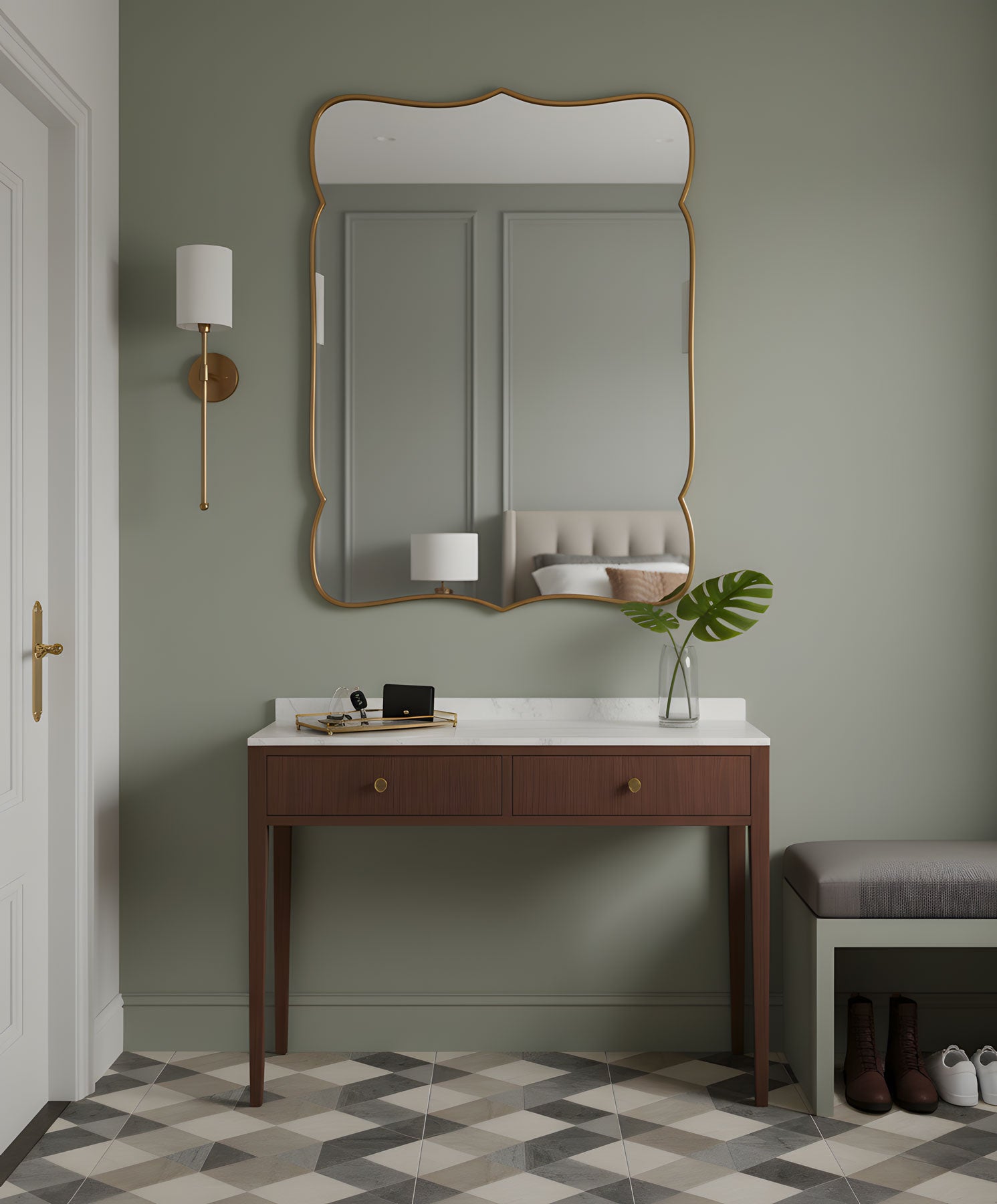 Madrid Asymmetrical Bathroom Mirror for Wall