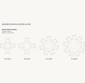 Delfin Round Dining Table — Seating guide