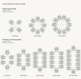 Galen Oak Round Dining Table — Seating guide