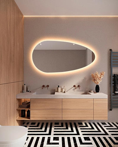 Texas Asymmetrical LED Bathroom Wall Mirror