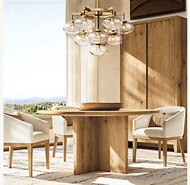Wylen Oak Round Dining Table – room view
