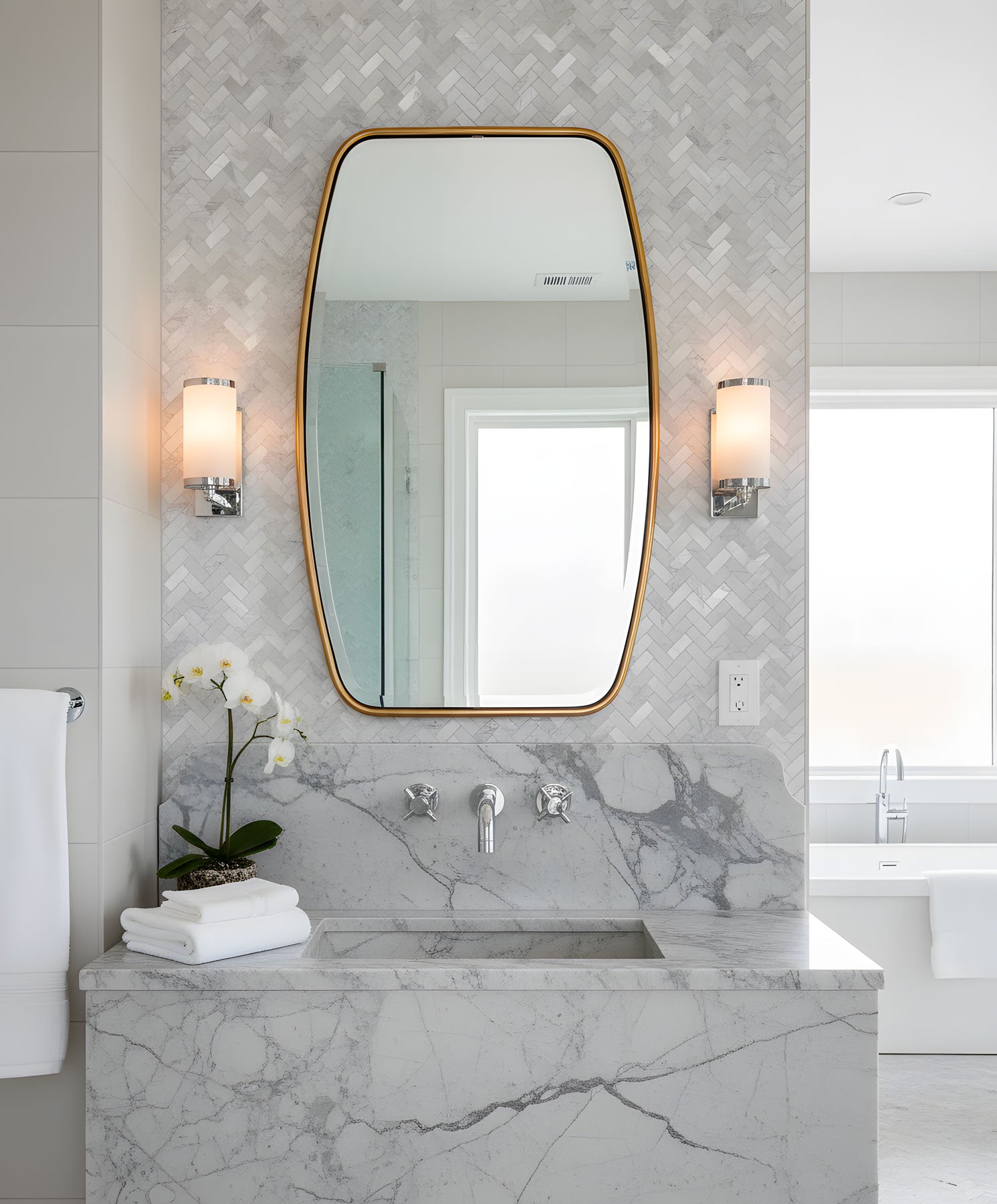 Berlin Wooden Framed Irregular Wall Mirror