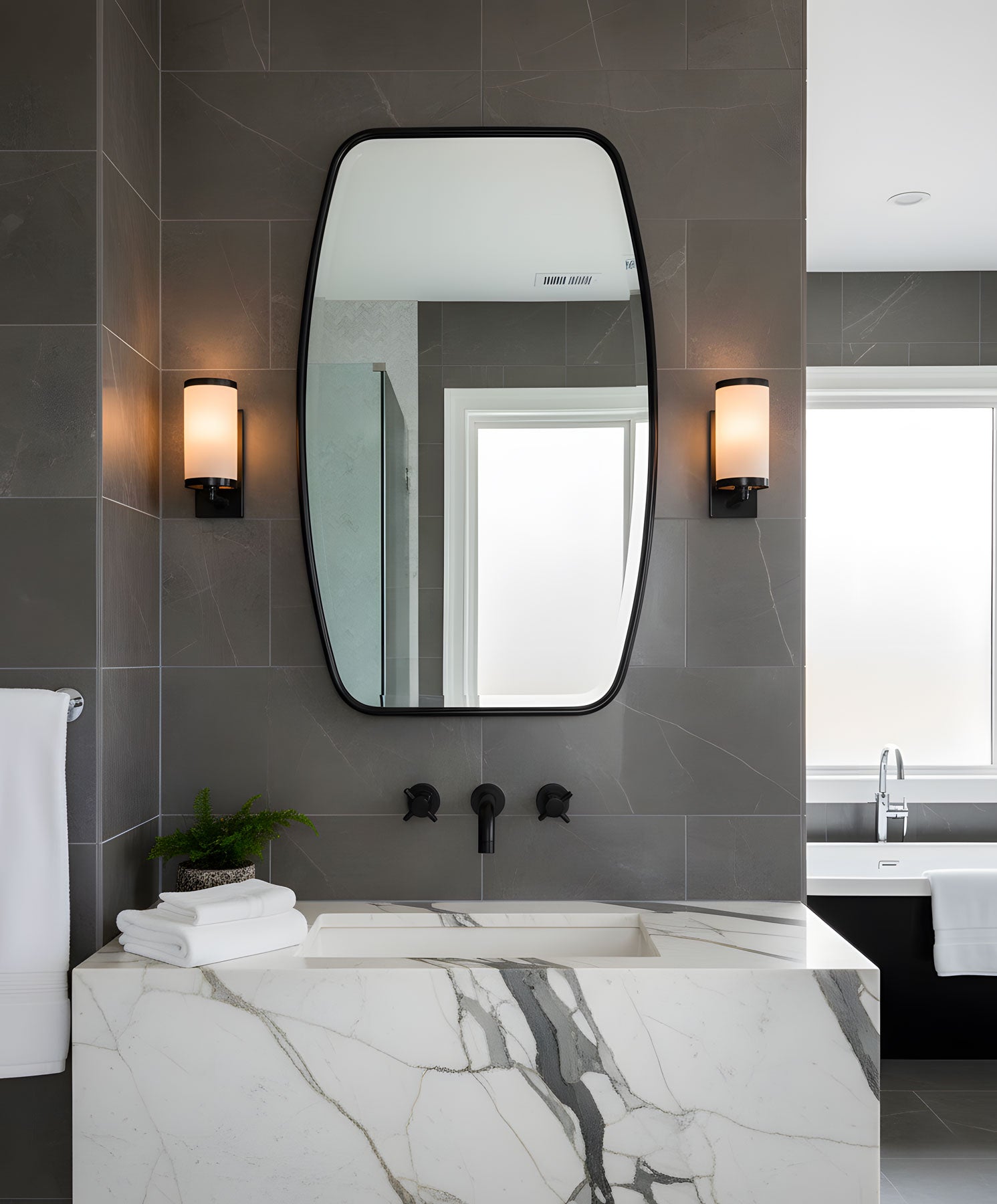 Berlin Wooden Framed Irregular Wall Mirror