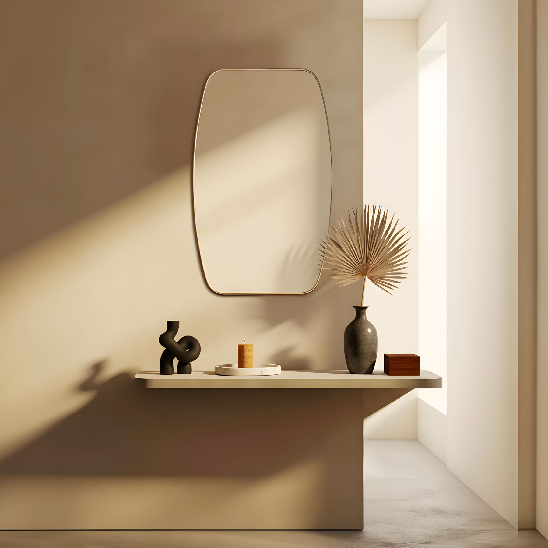 Berlin Wooden Framed Irregular Wall Mirror