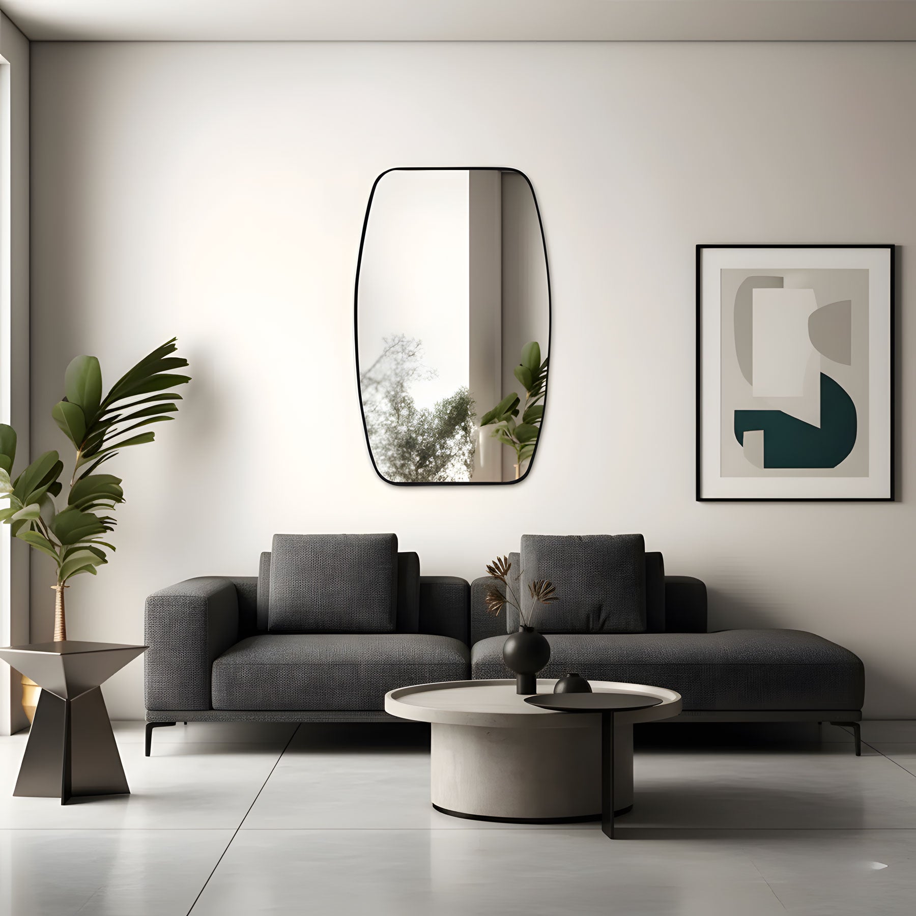 Berlin Wooden Framed Irregular Wall Mirror