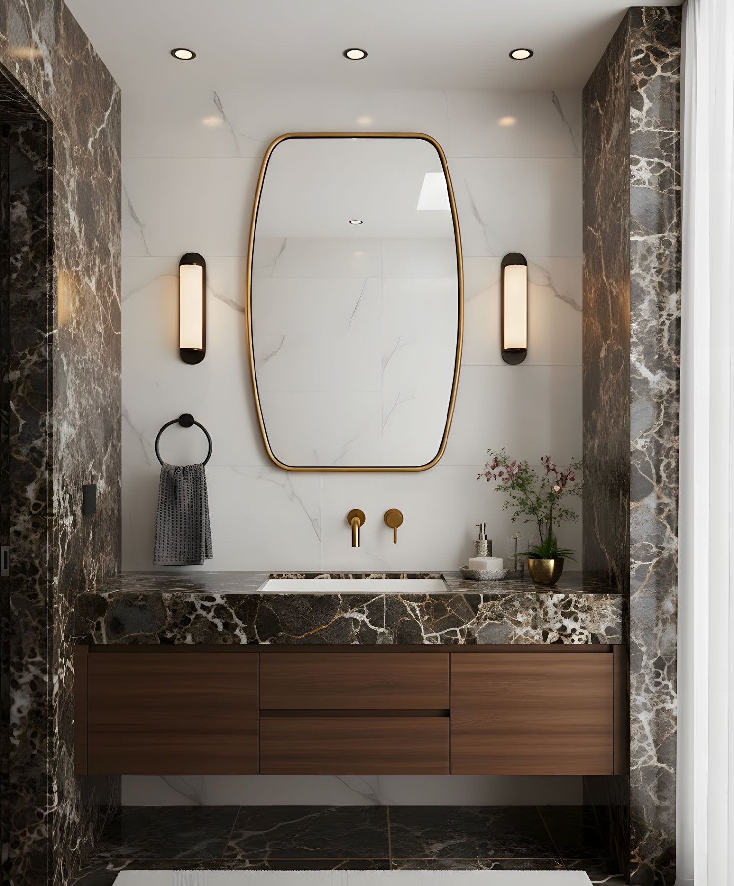 Berlin Wooden Framed Irregular Wall Mirror