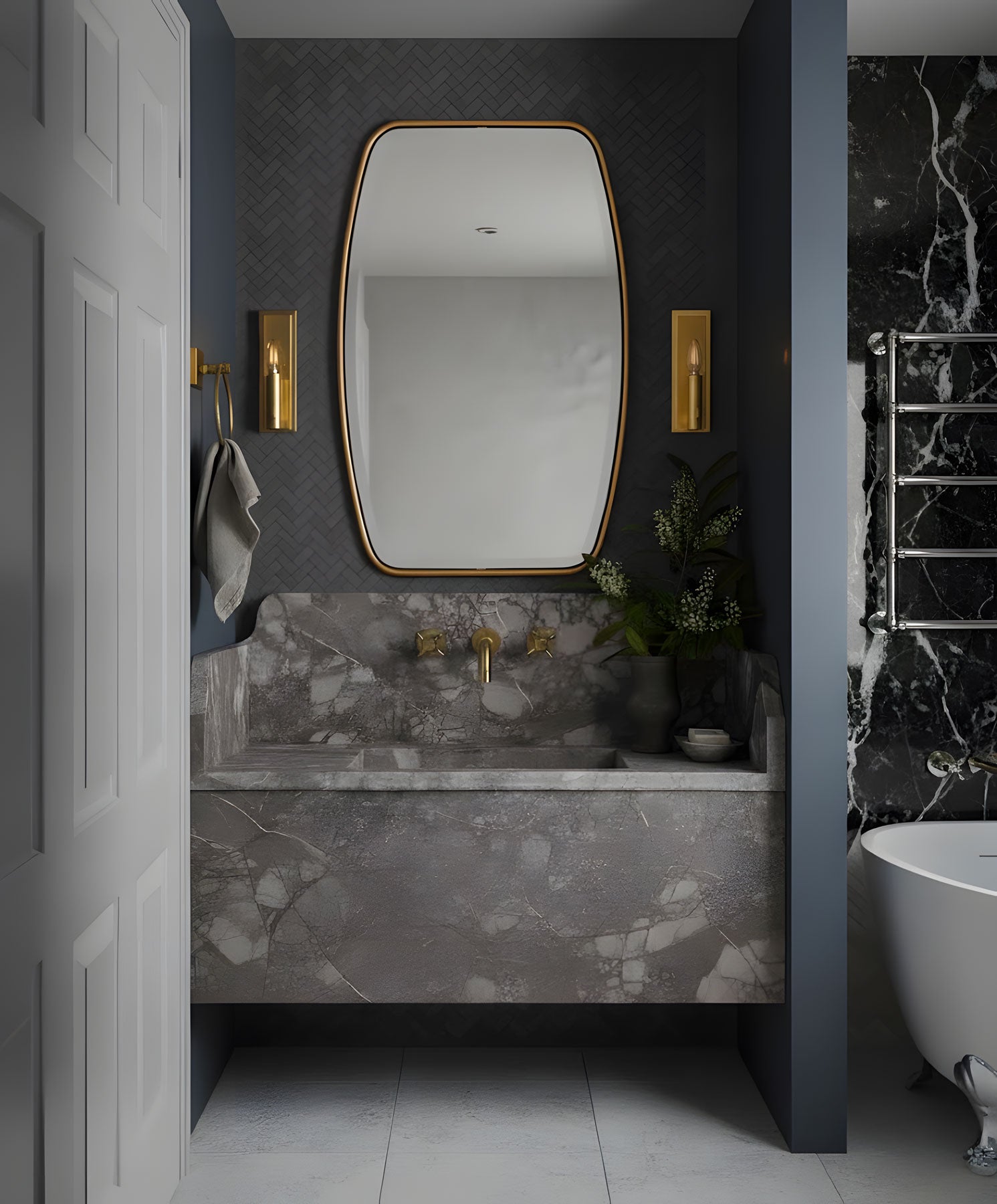 Berlin Wooden Framed Irregular Wall Mirror