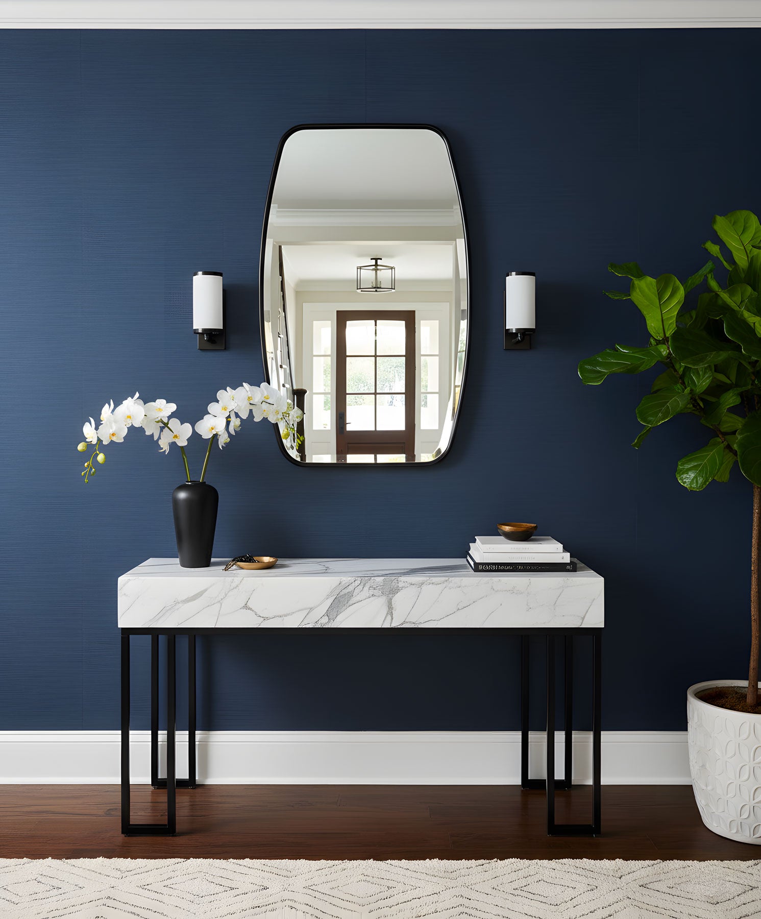 Berlin Wooden Framed Irregular Wall Mirror