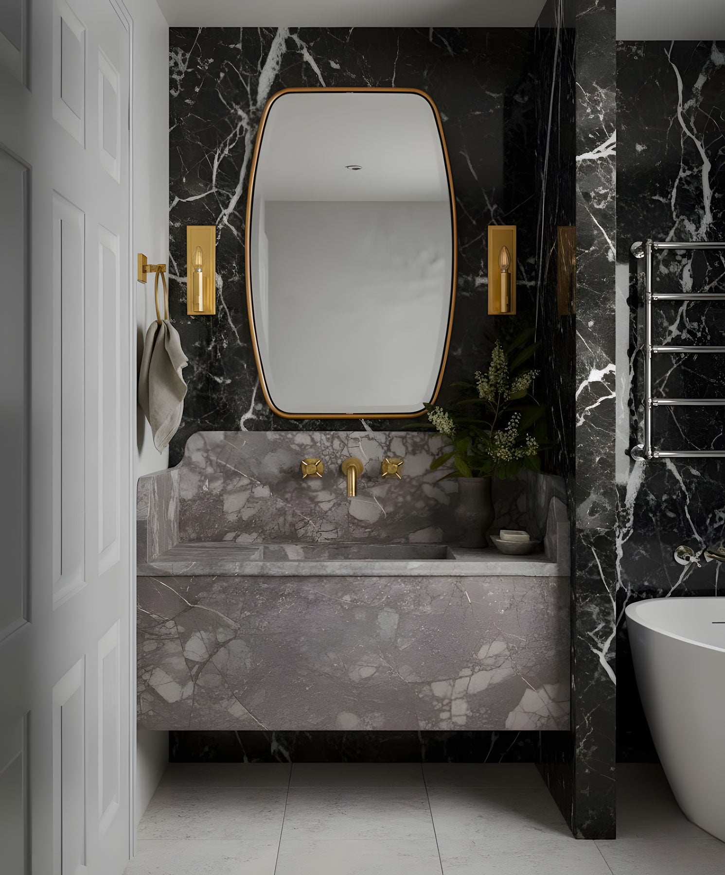 Berlin Wooden Framed Irregular Wall Mirror