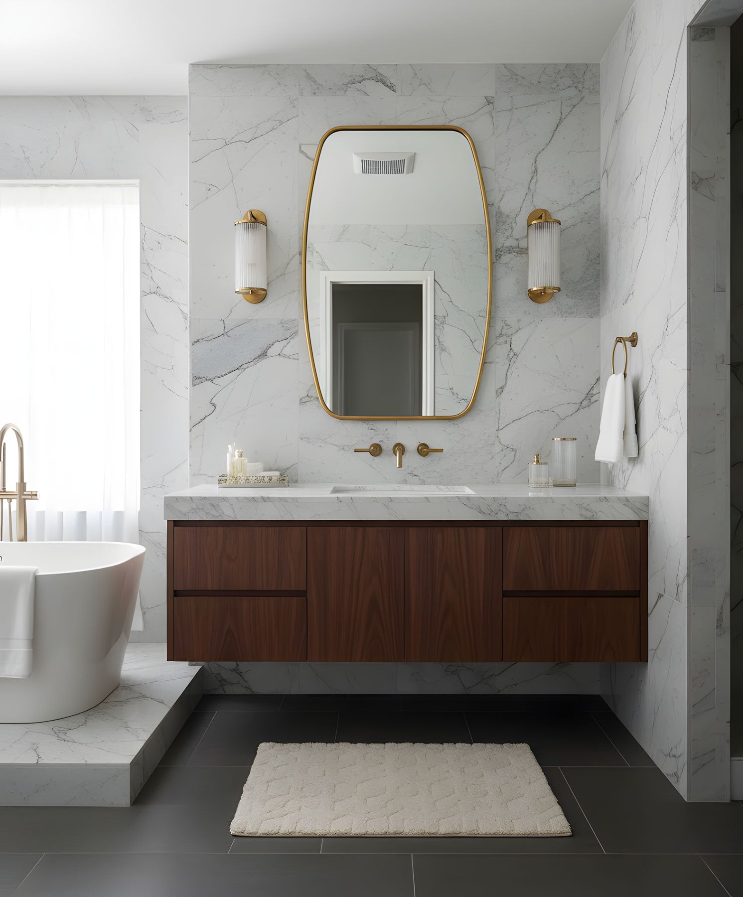 Berlin Wooden Framed Irregular Wall Mirror