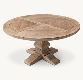 Haven Trestle Round Dining Table – top view